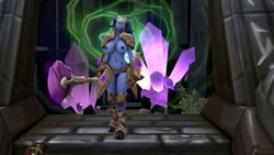 armor bbdworks breasts draenei hooves horde_symbol horn white_hair world_of_warcraft yrel