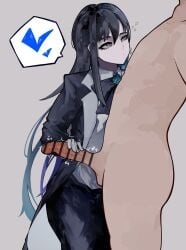 1boy 1boy1girl 1girls 2026 2d 2d_(artwork) ado ado_(music-artist) ado_(utaite) blue_eyes blue_hair bored bored_expression censor_bar censored censored_penis chando_(ado) circumcised cock color colored dick digital_media_(artwork) emotionless emotionless_female face female grey_background hair handjob hi_res light-skinned_female light-skinned_male light_skin looking_at_partner looking_at_viewer male male/female masturbation matching_hair/eyes negi0505 penis simple_background singer veiny_penis