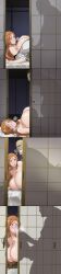 1boy 1girls ai_generated bleach fat_male female from_behind fusuma inoue_orihime liang-qi male missionary_position netorare shoji silhouette standing_doggy_style surprised_expression