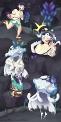 1girls game_freak identity_death nihilego pokemon pokemon_sm selene_(pokemon) sequence transformation transformation_sequence veemodraw