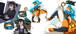 big_cock cock computer fertifo0 fox furry glasses happy hyper_cock male playing_game playing_videogame tagme transformation wizard