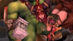 1girls 2boys 3d alexstrasza anal animated armor ass ass_jiggle ass_up bare_ass bare_hips big_ass big_breasts big_hips big_horns blizzard_entertainment bouncing_ass bouncing_breasts breast_jiggle breasts busty circumcised curvy cut dark-skinned_male dark_skin doggy_style doomhammer dragon_girl dragon_horns dragon_queen exposed_ass exposed_breasts exposed_nipples female from_behind garrosh_hellscream gauntlets gloves glowing_eyes golden_eyes green_penis green_skin hammer hanging_breasts heroes_of_the_storm hips horn horn_jewelry horn_ornament horns huge_cock interspecies jewelry jiggle jiggling light-skinned_female light_skin long_eyebrows long_hair long_hair_female male male/female milf nipples no_bra one_eye_closed orc orc_(warcraft) orc_male orc_shaman penis penis_on_breasts pounding red_hair red_lips sex shaman shaman_(warcraft) shoulder_armor shoulder_pads shweeei skimpy skimpy_armor swinging_breasts swinging_penis thick_penis thrall threesome topless vambraces video video_games voluptuous warcraft wide_hips wink winking world_of_warcraft