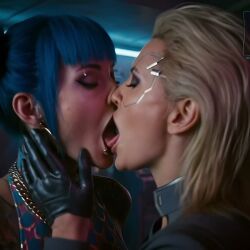 2girls ai_generated animated big_ass big_breasts breasts_exposed cd_projekt_red cheri_nowlin cyberpunk_2077 dry_humping google_gemini grok grok_imagine kissing kissing_neck longer_than_30_seconds meredith_stout mikey-rg97 moaning on_bed passionate_kiss sound tagme undressing video yuri