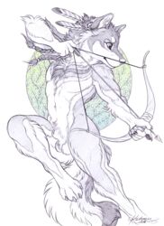 4_toes 5_fingers animal_genitalia anthro balls canine fur holding_object holding_weapon kashmere male mammal purple_eyes sheath solo toes traditional_media_(artwork) weapon white_fur wolf