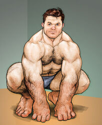 1boy beast_(x-men) crouching hank_mccoy male male_only marvel marvel_comics muscles nmrosario solo x-men