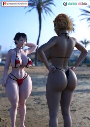 2girls 3d ass big_ass big_breasts big_butt bottom_heavy breasts bust busty chest curvaceous curvy curvy_figure eyebrows eyelashes eyes female female_focus fit fit_female hair hips hourglass_figure huge_ass huge_breasts large_ass large_breasts legs light-skinned_female light_skin lips mature mature_female original original_character original_characters thick thick_hips thick_legs thick_thighs thighs tonices top_heavy top_heavy_breasts upper_body voluptuous voluptuous_female waist wide_hips