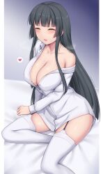 1girls blush breasts female_focus female_only heart japanese jinguu_kaguya kaguya_jinguu large_breasts looking_at_viewer revealing_clothes soukitsu under_night_in-birth