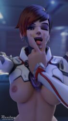 3d alternate_costume areolae blender breasts dark-skinned_female dark_skin female female_only looking_at_viewer nipples overwatch overwatch_2 overwatch_archives reelay solo sombra talon_sombra