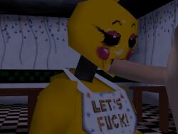 animated animatronic cum_on_face fellatio five_nights_at_freddy's fnaf gif low_poly lowpoly playstation ps1_artstyle psx retro_artstyle toy_chica_(fnaf)