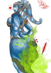 aayla_secura anon ass blue_skin drawn fart fart_cloud fart_fetish female jedi jedi_master large_ass pervdarkling_(artist) star_wars twi'lek