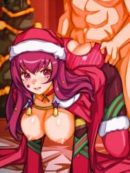 1boy 1girls all_fours alternate_costume ambiguous_penetration ass ass_grab big_ass bodysuit breasts breasts_out cape christmas christmas_tree doggy_style facial_mark facial_tattoo female female_focus fire_emblem fire_emblem_engage fire_emblem_heroes hair_ornament hat holly_hair_ornament indoors large_breasts long_hair long_sleeves male mimizunooka multicolored_clothes nipples official_alternate_costume purple_hair red_bodysuit red_eyes santa_hat sex sex_from_behind skin_tight solo_focus star star_(symbol) star_hair_ornament star_print straight tattoo tears torn_bodysuit torn_clothes tree yunaka_(fire_emblem) yunaka_(fire_emblem)_(spirited_envoy)