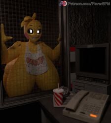 1girls 3d 3d_(artwork) animatronic ass big_breasts butt female female_only feversfm five_nights_at_freddy's five_nights_at_freddy's_2 huge_breasts large_breasts looking_at_viewer solo solo_female solo_focus thick_thighs thighs toy_chica_(fnaf) toy_chica_(lewd_hareboy) white_eyes wide_hips yellow_body yellow_skin