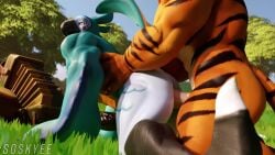 2boys all_fours anal anal_sex animated anthro big_butt big_penis bird breath_of_the_wild furry kass_(tloz) kass_(zelda) looking_back male/male mammal moan muscular_male nintendo soskyee sound stomach_bulge tagme the_legend_of_zelda tiger tiger_dancer_(zootopia) tiger_humanoid video zootopia