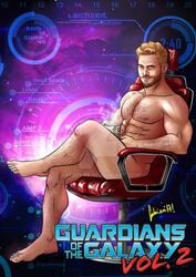 chris_pratt coffee crossed_legs guardians_of_the_galaxy male male_only marvel marvel_comics naked peter_quill sitting solo_male starlord