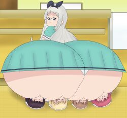 1boys 4girls :3 big_ass big_butt blend_s bubble_butt facesitting fat_ass femboy femboy_focus girly girly_boy hyper_ass kanzaki_hideri maika88 male/female male_focus multiple_girls