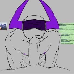 anon artist_request banhammer_(phighting) blindfold blindfolded blowjob gay gay_blowjob horns male/male male_only muscular_male phighting purple_horn purple_nipples roblox roblox_game robloxian source_request tagme