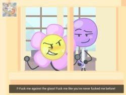 accurate_art_style ambiguous_gender battle_for_dream_island caption_box captions fake_screenshot female female/female flower flower_(bfdi) flowerpop futa_on_female futanari lollipop lollipop_(bfdi) object_shows princessbb public public_sex tentacle_dick yuri