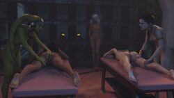 3d 5girls alexbridger being_watched belly_dancer black_hair blue_hair braided_hair brown_hair bubble_butt dark-skinned_female dark_room droid_(star_wars) enslaved_royal female female_only femsub fingering fingering_anus glowing glowing_eyes green_skin harem harem_girl headwear jabba's_palace jawa jess_(star_wars) large_breasts long_hair lying_on_stomach mandalorian massage massage_table medium_breasts medium_hair melina_carniss multicolored_hair naked nude nude_female nude_massage oola pit_droid ponytail princess_leia_organa pussy shaved_pussy slave slave_collar slave_girl slave_leia small_breasts star_wars submissive_female twi'lek voyeur watching white_hair yellow_eyes yuri