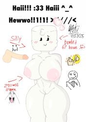 accurate_art_style adamation_inc. adamationz animate_inanimate animationepic anonymous_male asylum bfdi_chewing_face big_breasts blush boner breasts cheek_tuft chiikawa child_bearing_hips cocaine dated dick emoticon female food funny gijinka heart hi_res high_quality high_resolution highres ii inanimate_insanity inanimate_object joke joke_art male marshmallow marshmallow_(ii) meme object_shows osc peak penis pink_nipples pubes pubic_hair pussy pussy_hair rabbit self_upload shitpost signature silly text thick_thighs thumbs_up usagi_(chiikawa) white_background wide_hips yuki!_(artist) yukimeow45