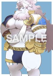 balls bara bara_tits beard big_pecs bulge clothing facial_hair fate/grand_order fate_(series) fully_clothed long_hair male male_only muscles muscular penis solo solo_male takezamurai white_body white_hair white_skin zeus_(fate)