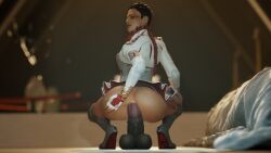 3d anal anal_insertion anal_masturbation anal_object_insertion anal_sex animal_dildo apex_legends braid clothed clothed_female dark-skinned_female dildo dildo_in_ass dildo_insertion dildo_sitting dress_lift ear_piercing eyelashes gigantic_penis hand_on_butt high_heels horse_dildo horse_penis horsecock horsecock_dildo huge_balls huge_dildo large_balls large_insertion loba_(apex_legends) long_braid long_hair looking_at_viewer looking_back looking_back_at_viewer madcat makeup masturbation presenting_anus presenting_ass presenting_butt red_hair sex_toy sitting_on_dildo skirt_lift solo solo_female solo_focus spreading_ass squatting squatting_on_dildo thighhighs uniform