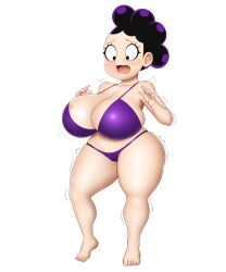 bikini female_mineta genderswap_(mtf) huge_ass huge_breasts minoru_minene minoru_mineta my_hero_academia purple_hair rule_63 shortstack solo suprised thick_thighs