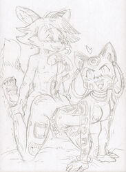 ass breasts cheetah daigaijin feline female furryfight_chronicles jewelry male mammal nude nyarai_(furryfight_chronicles) sex sketch smile