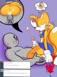 ahe_gao anal anal_sex anon anthro balls blush clothed clothing cowgirl_position crossdressing cum cum_in_ass cum_inside cumshot ejaculation girly looking_pleasured male masturbation on_top orgasm penetration penile_masturbation penis sex skirt sonic_(series) taillove_(artist) tails tears tumblr tumblr_anonymous yaoi