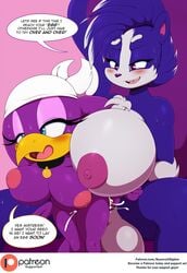 2018 anthro big_breasts bigdon1992 breasts cum cum_in_pussy cum_inflation cum_inside dickgirl dickgirl_penetrating digital_media_(artwork) duo erection female futa_on_female futanari huge_breasts impregnation impregnation_request inflation intersex intersex/female intersex_penetrating lagomorph mammal master mephitid nipples nude nyuroraxbigdon open_mouth patreon penetration penis rabbit sega sex skunk slave smile sonic_(series) sonic_riders stomach_bulge text thick_thighs vaginal_penetration video_games wave_the_swallow xaxoqual