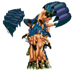 animated blue_hair gif king_of_fighters leona_heidern nude pixel_art snk sprite transparent_background very_fast