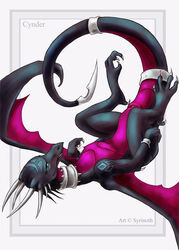 4_toes choker cynder dragon horns looking_at_viewer no_humans presenting_pussy scalie spyro_the_dragon syrinoth tagme tail wings