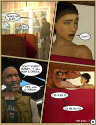 1girls 3d alyx_vance comic completely_nude completely_nude_female dinosaur dinosaur_boy eli_vance female garry's_mod half-life half-life_2 human human_female human_male male nude nude_female raptor