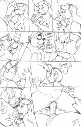 anthro baloo bear comic disney fur furry kit_cloudkicker male mammal monochrome penis rebecca_cunningham talespin testicles wolfwood