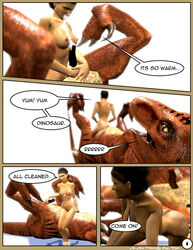 1boy 1girls 3d alyx_vance comic completely_nude completely_nude_female dinosaur dinosaur_boy eli_vance english_text female garry's_mod half-life half-life_2 human human_female male nude nude_female raptor talking text