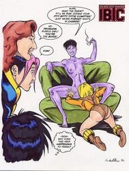 2001 5girls adam_walters alpha_flight asian crossover cunnilingus dc_comics female female_only freefall_(gen¹³) gen¹³ human implied_cunnilingus implied_oral itty_bitty_titty_committee jubilee kara_killgrave light-skinned_female light_skin marvel marvel_comics multiple_girls new_teen_titans nipples oral purple-skinned_female purple_girl purple_man purple_skin shadowcat smoking smooth_skin superheroine tara_markov tebra teen_titans terra_(dc) wildstorm x-men yuri yuri_with_female_audience