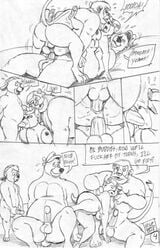 anthro baloo bear captain_william_stansbury comic disney fur furry kit_cloudkicker male mammal monochrome penis rebecca_cunningham talespin testicles wolfwood