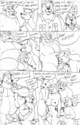 anthro baloo bear captain_william_stansbury comic disney fur furry kit_cloudkicker male mammal monochrome penis rebecca_cunningham talespin testicles wolfwood