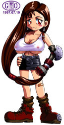 1990s 1997 20th_century final_fantasy final_fantasy_vii kanitama nipples red_eyes tifa_lockhart