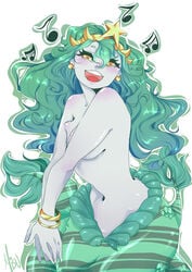 1girls breasts coffee female female_only green_hair mascot melusine_(creature) mermaid misu naked siren starbucks starbucks_siren