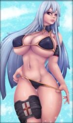 big_breasts bra breasts cleavage female female_only impracticalart large_breasts long_hair panties selvaria_bles solo valkyria_chronicles