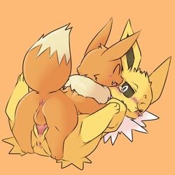 animal_genitalia animal_penis anus blush canine_penis duo eevee eeveelution female female_penetrated feral fur furry furry_only interspecies jolteon kesu_pu lying male male/female male_penetrating male_penetrating_female missionary_position nintendo on_back one_eye_closed penis pokémon_(species) pokemon pokemon_(species) pu_sukebe pussy sex spread_legs spreading straight tail tears video_games