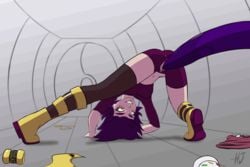 animated animated bike_shorts borrowed_character female holyjunkie lailah_(inthirteen) purple_hair short_hair tagme tentacle uncensored yellow_eyes