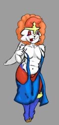 afro belly big_ass big_thighs breasts bunny cinderace cindi_(da_allstar) da_allstar dress exposed_pussy feet female female_only furry_female lagomorph lagomorph_humanoid looking_at_viewer no_background oc orange_hair pokemon pokemon_(species) smiling solo_female tiptoes toe_ring toes white_fur