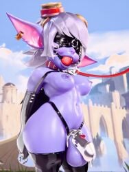 1futa 3d 3d_(artwork) 3d_model areolae armbinder ball_gag balls bdsm belly big_penis_in_chastity blindfold bondage bound breasts chastity chastity_cage chastity_device collar cum_drip earrings futa_only futadolly futanari futasub gag grey_hair hi_res intersex latex latex_thighhighs league_of_legends league_of_legends:_wild_rift leaking_cum leash long_ears mask penis petplay pointy_ears precum purple_body restrained riot_games short_hair shortstack shortstack_futa solo thick_thighs thigh_highs tristana yordle