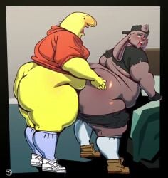 2boys anon anonymous_male ass_cheeks ass_crack ass_exposed ass_out balls ballsack big_booty big_butt booty bottomless butt_cheeks butt_crack charlie_(smiling_friends) charlie_dompler cock dick fat_ass fat_male gay gay_sex male male/male no_pants obese_male oc original_character partially_clothed partially_clothed_male penis smiling_friends tagme trashtoonz video