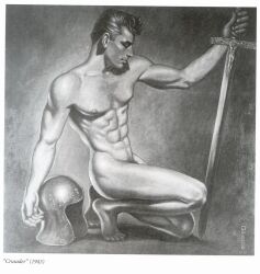 monochrome traditional_media gay male male_only original george_quaintance archived_source 1943