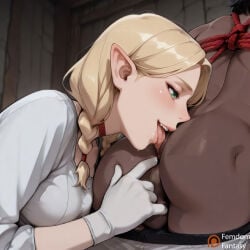 1boy 1boy1girl 1girls ai_generated anal anus anus_focus dark-skinned_male dark_skin doctor dominant dominant_female domination dominatrix female femdom femdomfantasyai fingers forced hi_res highres human kissing male original_character prostate_massage prostate_milking prostate_stimulation taller_girl
