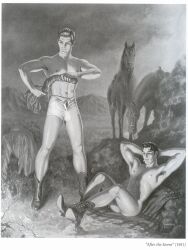 1951 gay george_quaintance male male_only original traditional_media yaoi monochrome archived_source