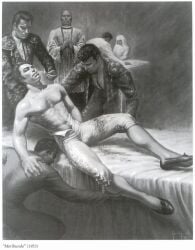 monochrome traditional_media gay male male_only original george_quaintance archived_source gore 1953 bullfighter bulge muscular