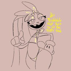 1girls anthro big_ass bunny bunny_girl curvy female furry furry_female goldie_(momokattlewds) huge_ass looking_at_viewer momokattlewds puppet silly sketch text thick_thighs